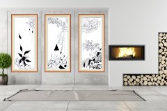 Modern interior with fireplace